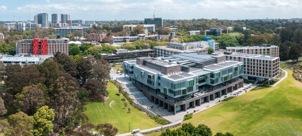 Aerial view of Macquarie University campus